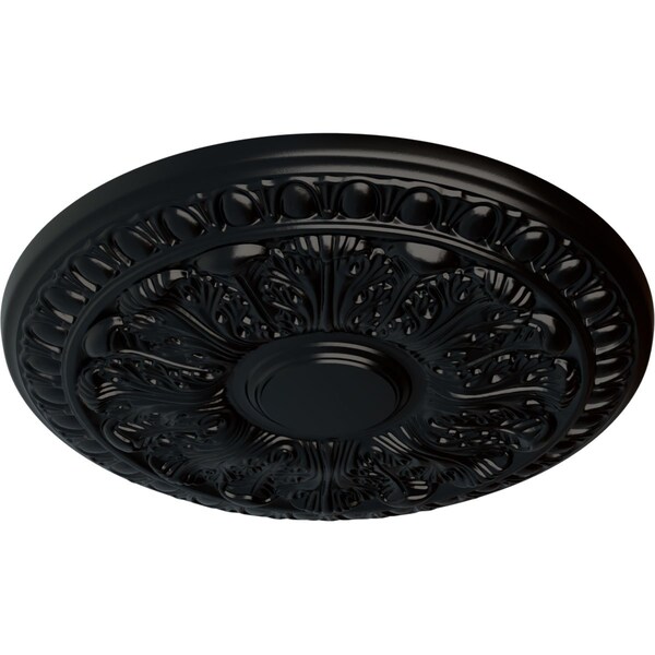 Colton Ceiling Medallion (Fits Canopies Up To 4 3/4), Hand-Painted Jet Black, 15 3/4OD X 1 1/2P